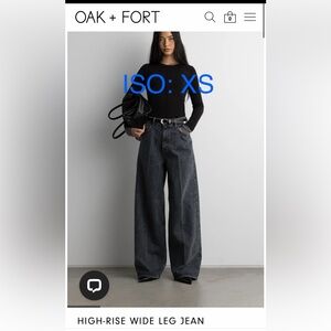 ISO oak + fort high rise wide leg jean XS